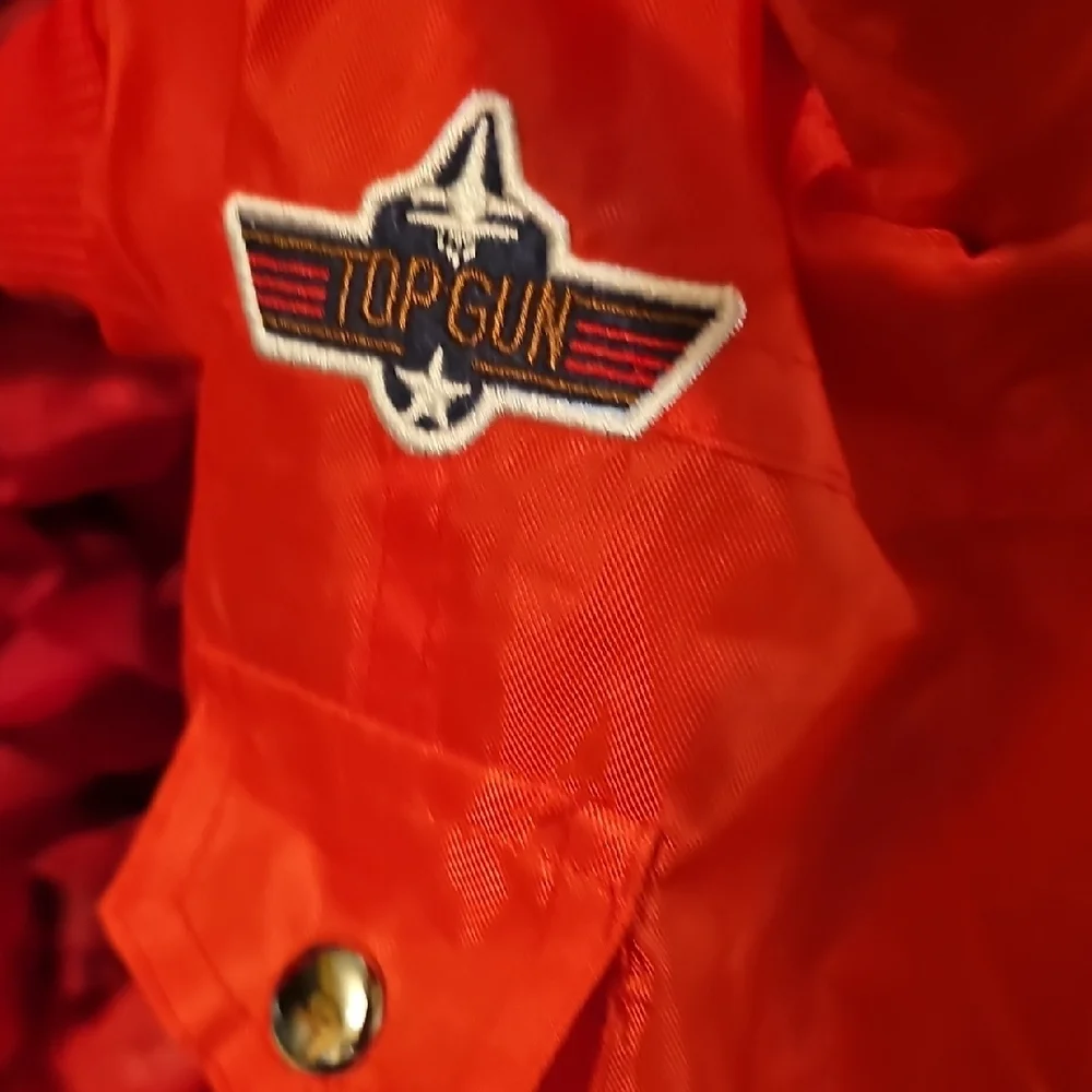 Red Dog Top Gun Fleece Lined Jacket with Patches Size Medium